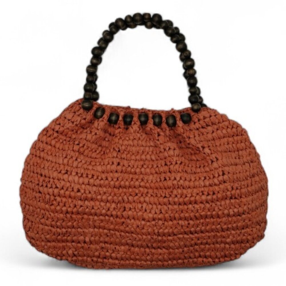 Venus Natural Fiber Julianne Woven Knitted Rustic Carryall Satchel Handbag